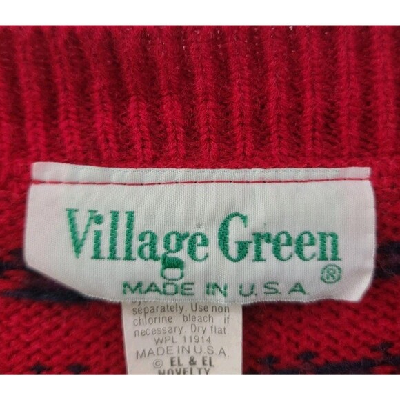 Vintage Village Green Womens Sweater Size Small Birdseye Knit Novelty Teddy Bear - Picture 6 of 8